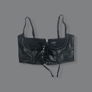 WIDOW FAUX LEATHER UNDERBUST CORSET